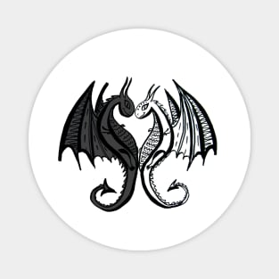 Yin Yang Dragons Magnet